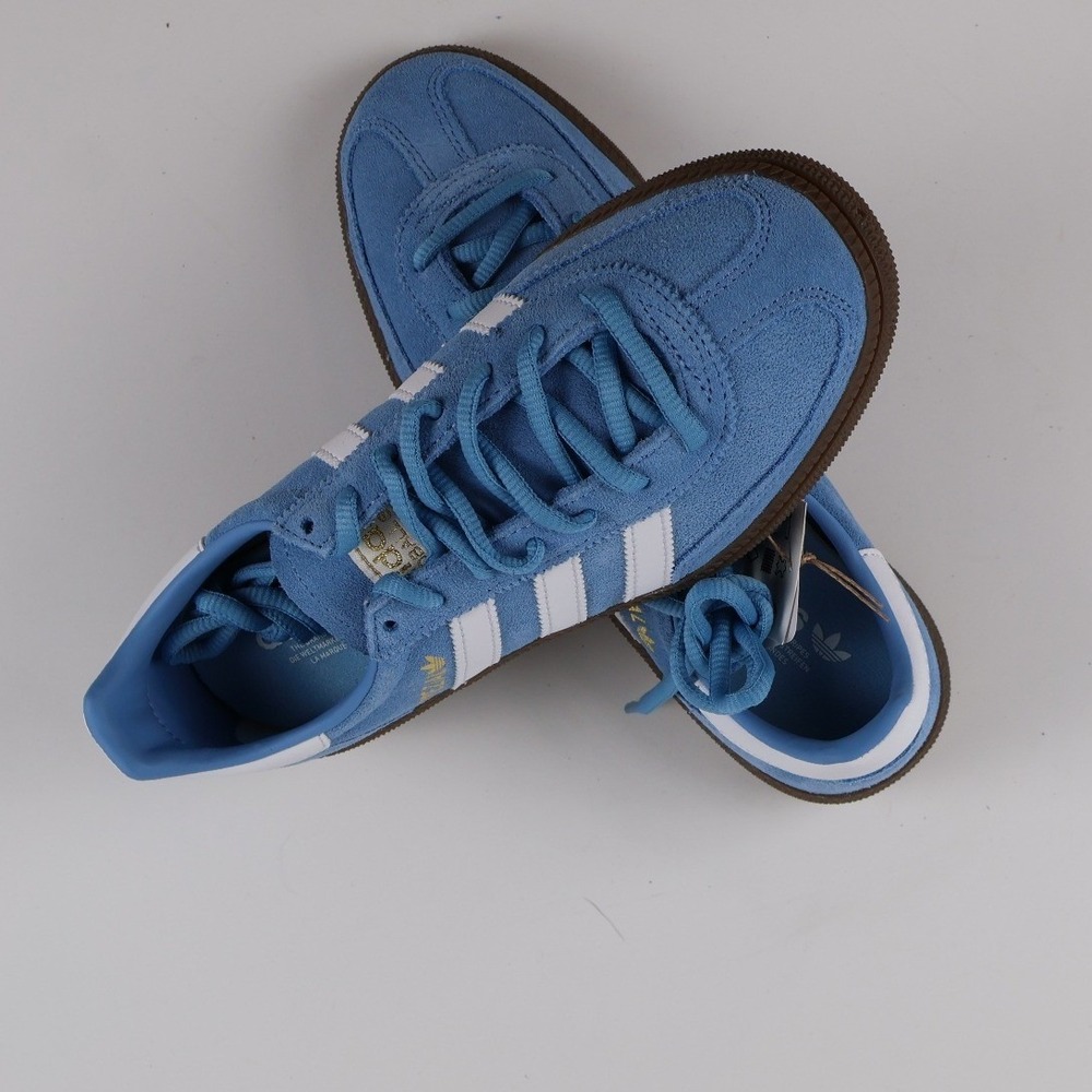 Adidas Handball Spezial J Light Blue White Gum 4Y Suede NWT - Picture 4 of 8